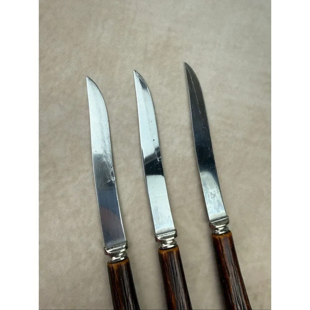 Vintage Forgecraft Knives Bakelite Handles Tested Mod MCM Set of 3